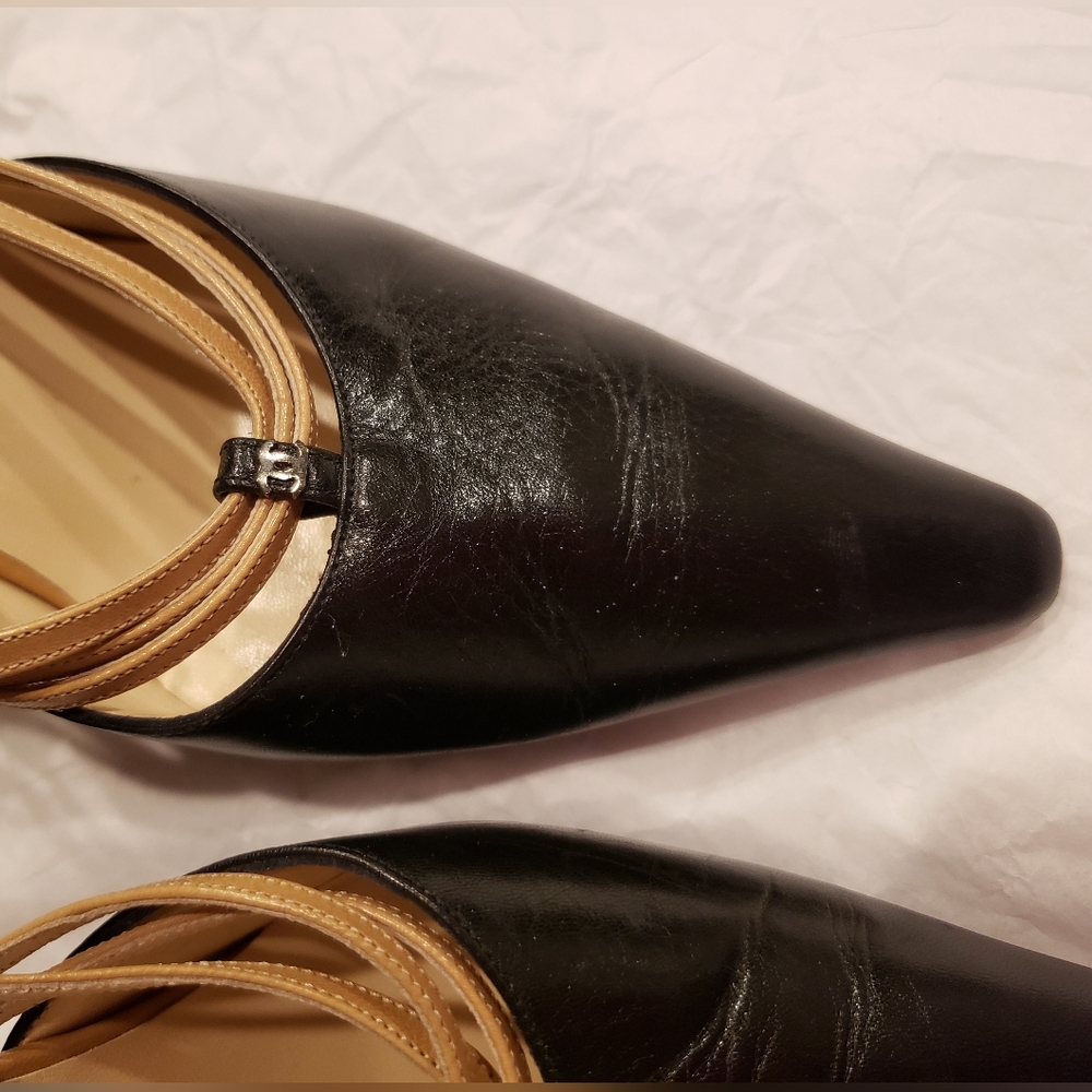 USED Chanel Shoes with Curved high Heels. Size 6.5 - Picture 11 of 13
